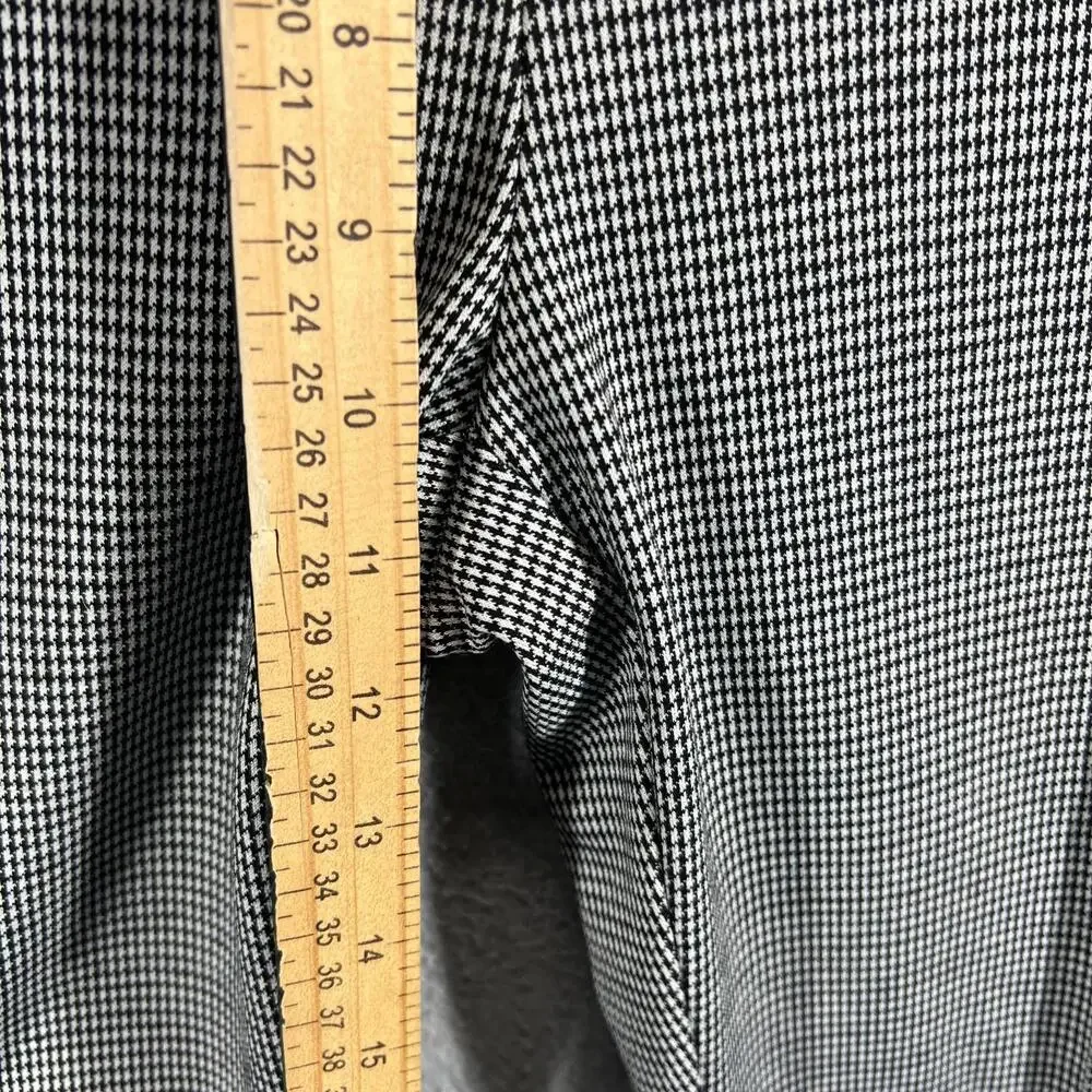 LOFT Womens S Bootcut Fit Black White Houndstooth Dress Pants Pull On‎ 30x32 NWT
